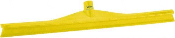 Vikan - 23.62" Rubber Blade Floor Squeegee - Single Edge, Yellow, Plastic Holder - Americas Tooling