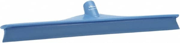 Vikan - 19.67" Rubber Blade Floor Squeegee - Single Edge, Blue, Plastic Holder - Americas Tooling