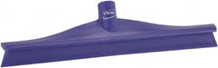 Vikan - 15-3/4" Rubber Blade Floor Squeegee - Single Edge, Purple, Plastic Holder - Americas Tooling