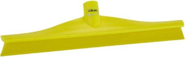 Vikan - 15-3/4" Rubber Blade Floor Squeegee - Single Edge, Yellow, Plastic Holder - Americas Tooling