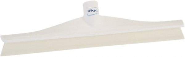 Vikan - 15-3/4" Rubber Blade Floor Squeegee - Single Edge, White, Plastic Holder - Americas Tooling