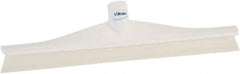 Vikan - 15-3/4" Rubber Blade Floor Squeegee - Single Edge, White, Plastic Holder - Americas Tooling