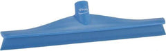 Vikan - 15-3/4" Rubber Blade Floor Squeegee - Single Edge, Blue, Plastic Holder - Americas Tooling