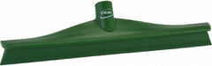 Vikan - 15-3/4" Rubber Blade Floor Squeegee - Single Edge, Green, Plastic Holder - Americas Tooling