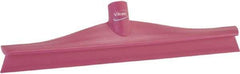 Vikan - 15-3/4" Rubber Blade Floor Squeegee - Single Edge, Pink, Plastic Holder - Americas Tooling