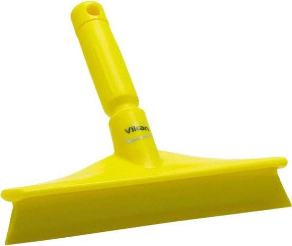 Vikan - 9.84" Rubber Blade Bench Squeegee - Single Edge, Yellow, Plastic Holder - Americas Tooling