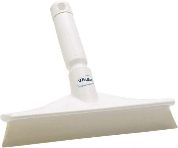 Vikan - 9.84" Rubber Blade Bench Squeegee - Single Edge, White, Plastic Holder - Americas Tooling