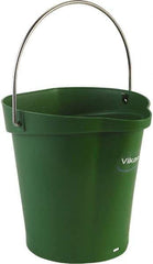 Vikan - 1-1/2 Gal, Polypropylene Round Green Single Pail with Pour Spout - Handle Included - Americas Tooling