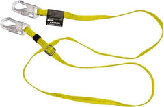 Miller - 6' Long, 310 Lb Capacity, 1 Leg Locking Snap Hook Harness Positioning/Restraint Lanyard - 1-1/2" Diam, Polyester Webbing, Locking Snap Hook Anchorage Connection - Americas Tooling