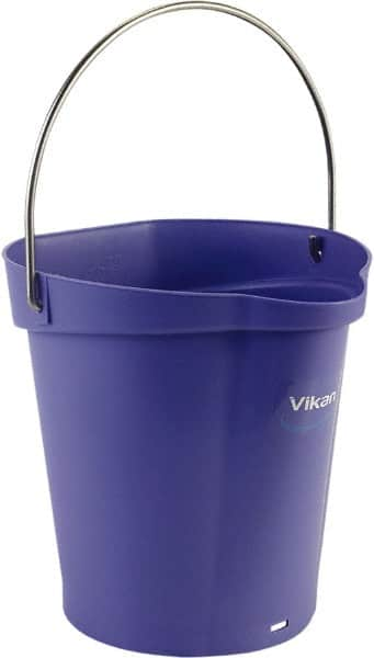 Vikan - 1-1/2 Gal, Polypropylene Round Purple Single Pail with Pour Spout - Handle Included - Americas Tooling