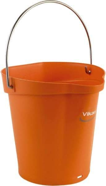 Vikan - 1-1/2 Gal, Polypropylene Round Orange Single Pail with Pour Spout - Handle Included - Americas Tooling