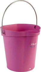 Vikan - 1-1/2 Gal, Polypropylene Round Pink Single Pail with Pour Spout - Handle Included - Americas Tooling