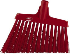 Vikan - 9-1/2" Wide, Red Synthetic Bristles, Angled Broom - Americas Tooling