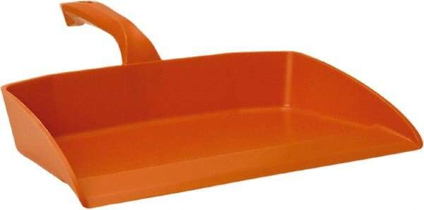 Vikan - 12-1/2" Wide Handheld Dustpan - Plastic Body, 4-1/2" Handle, Orange - Americas Tooling