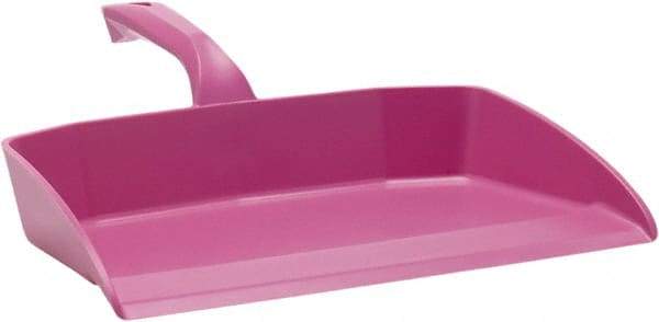 Vikan - 12-1/2" Wide Handheld Dustpan - Plastic Body, 4-1/2" Handle, Pink - Americas Tooling