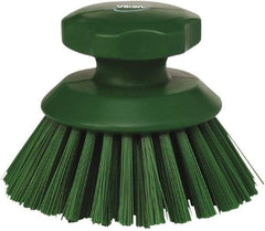 Vikan - 1-1/2" Bristle Length, Polyester Food Service Brush - 3-3/4" Long x 5" Wide Head, 5" OAL, Green, Polypropylene Block - Americas Tooling