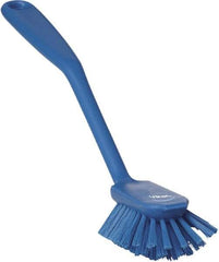 Vikan - 1" Bristle Length, Polyester Food Service Brush - 2-11/16" Long x 1" Wide Head, 10-1/2" OAL, Blue, Polypropylene Block - Americas Tooling