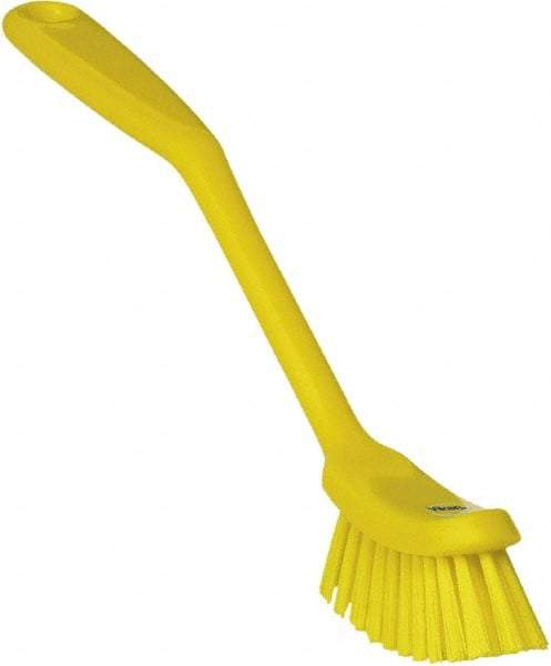 Vikan - 1" Bristle Length, Polyester Food Service Brush - 2-7/8" Long x 1" Wide Head, 11" OAL, Yellow, Polypropylene Block - Americas Tooling