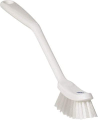 Vikan - 1" Bristle Length, Polyester Food Service Brush - 2-7/8" Long x 1" Wide Head, 11" OAL, White, Polypropylene Block - Americas Tooling