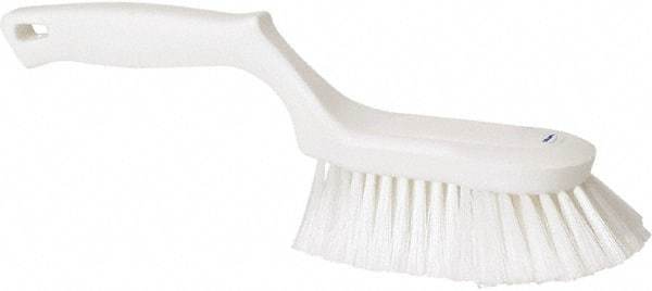 Vikan - 2" Bristle Length, Polyester Wash Brush - 5-13/16" Long x 5" Wide Head, 13-1/2" OAL, White, Polypropylene Block - Americas Tooling