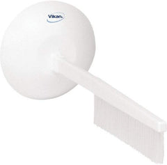 Vikan - 2-3/4" Bristle Length, Polyester Cleaning & Finishing Brush - 8" Long x 2-3/4" Wide Head, 20" OAL, White, Polypropylene Block - Americas Tooling