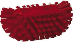 Vikan - 1-1/2" Bristle Length, Polyester Utility Scrub Brush - 5-1/2" Wide Head, 8" OAL, European Threaded Handle, Red, Polypropylene Block - Americas Tooling