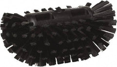 Vikan - 1-1/2" Bristle Length, Polyester Utility Scrub Brush - 5-1/2" Wide Head, 8" OAL, European Threaded Handle, Black, Polypropylene Block - Americas Tooling