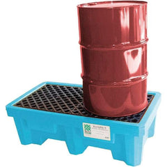 UltraTech - 66 Gal Sump, 3,000 Lb Capacity, 2 Drum, Polyethylene, Fluorinated P2 Spill Pallet, Fluorinated, No Drain - 53" Long x 29" Wide x 16-1/2" High - Americas Tooling