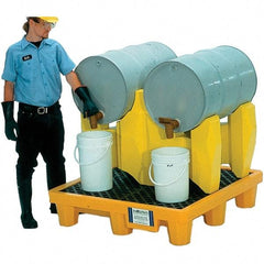 UltraTech - 66 Gal Sump, 1,500 Lb Capacity, 2 Drum, Polyethylene P2 Drum Rack Containment System - 53" Long x 53" Wide x 44-3/4" High, Two-Tier Drum Configuration - Americas Tooling