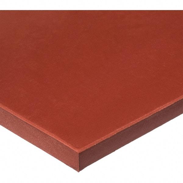 Value Collection - 12" Long, 12" Wide, Silicone Rubber Foam Sheet - 60A Durometer, Red, -60 to 400°F, 700 psi Tensile Strength, Plain Backing - Americas Tooling