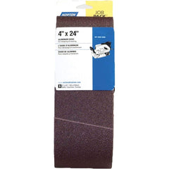 Norton - 4" Wide x 24" OAL, 80 Grit, Aluminum Oxide Abrasive Belt - Americas Tooling