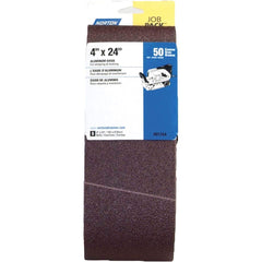 Norton - 4" Wide x 24" OAL, 50 Grit, Aluminum Oxide Abrasive Belt - Americas Tooling