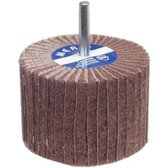 Norton - 4" Diam x 2" Face Width, Very Fine Aluminum Oxide Nonwoven Mounted Flap Wheel - Exact Industrial Supply