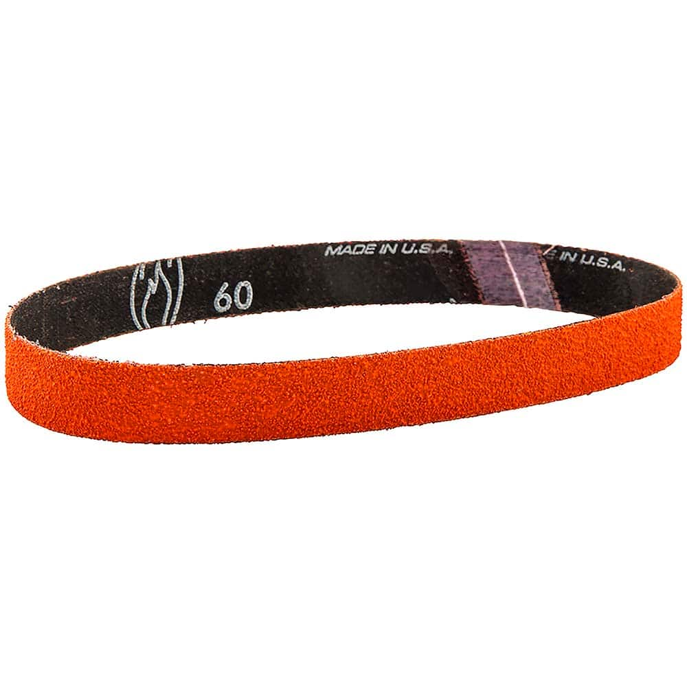 Abrasive Belt: 1/2″ Width, 100 Grit, Ceramic Coated, Y Weighted