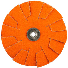 Norton - Slotted Overlap Discs; Abrasive Type: Coated ; Overlap Disc Type: Inward ; Disc Diameter (Inch): 3 ; Abrasive Material: Ceramic ; Grit: 80 ; Grade: Coarse - Exact Industrial Supply