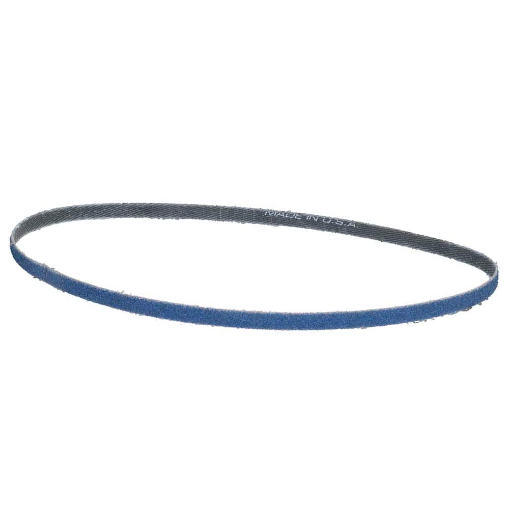 Abrasive Belt: 1/4″ Width, 80 Grit, Zirconia Alumina Coated, X Weighted