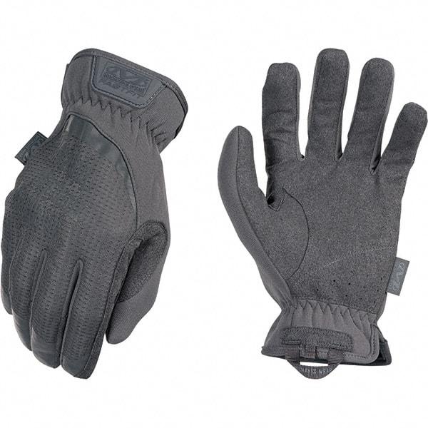 Mechanix Wear - Size 2XL Work Gloves - For Mechanic's & Lifting, Uncoated, Elastic Band Cuff, Full Fingered, Gray, Paired - Americas Tooling