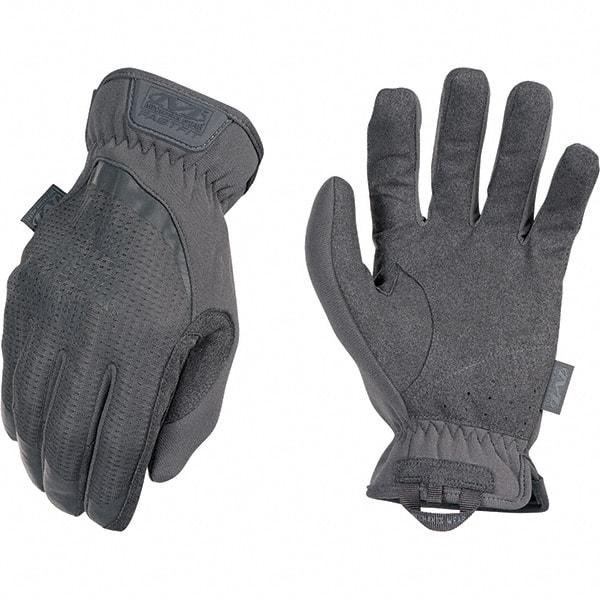 Mechanix Wear - Size S Work Gloves - For Mechanic's & Lifting, Uncoated, Elastic Band Cuff, Full Fingered, Gray, Paired - Americas Tooling