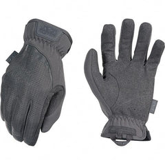 Mechanix Wear - Size S Work Gloves - For Mechanic's & Lifting, Uncoated, Elastic Band Cuff, Full Fingered, Gray, Paired - Americas Tooling