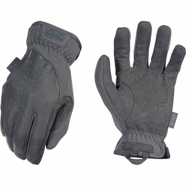 Mechanix Wear - Size M Work Gloves - For Mechanic's & Lifting, Uncoated, Elastic Band Cuff, Full Fingered, Gray, Paired - Americas Tooling