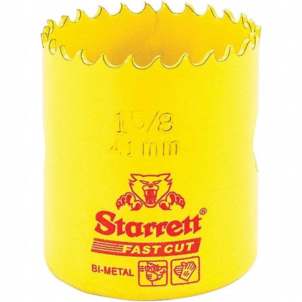 Starrett - 1-5/8" Diam, 1-5/8" Cutting Depth, Hole Saw - High Speed Steel Saw, Toothed Edge - Americas Tooling