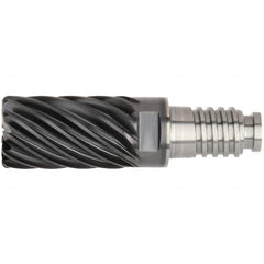 Kennametal - 16" Diam, 24mm LOC, 11 Flute 4mm Corner Radius End Mill Head - Solid Carbide, AlTiN Finish, Duo-Lock 16 Connection, Spiral Flute, 36° Helix - Americas Tooling