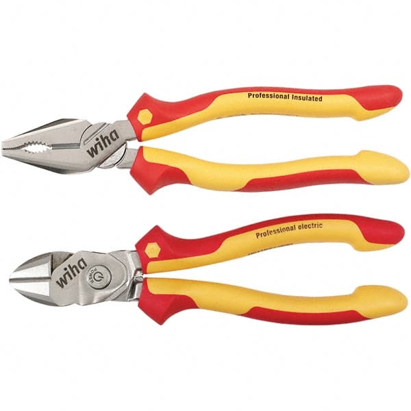 Wiha - Plier Sets Set Type: Combination Pliers; Cutting Pliers Number of Pieces: 2 - Americas Tooling