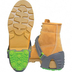 Winter Walking - Size 4-7, (Women's Size 6-8) Strap-On Cleat - Tungsten Carbide Stud Traction, Green & Gray - Americas Tooling