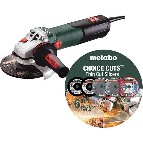 Metabo - 6" Wheel Diam, 8,500 RPM, Corded Angle & Disc Grinder - 5/8-11 Spindle, 120 Volts, 13.5 Amps - Americas Tooling