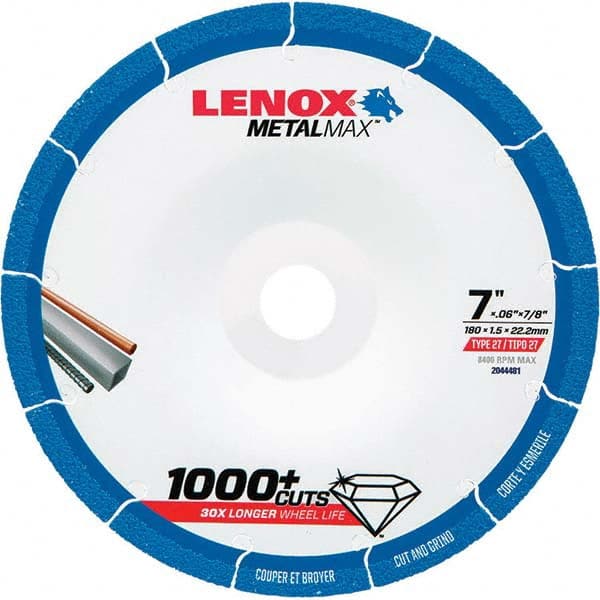 Lenox - Depressed-Center Wheels Wheel Diameter (Inch): 7 Wheel Thickness (Decimal Inch): 0.0600 - Americas Tooling