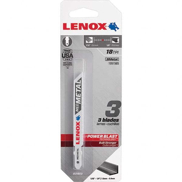 Lenox - Jig Saw Blades Blade Material: Bi-Metal Blade Length (Inch): 3-5/8 - Americas Tooling