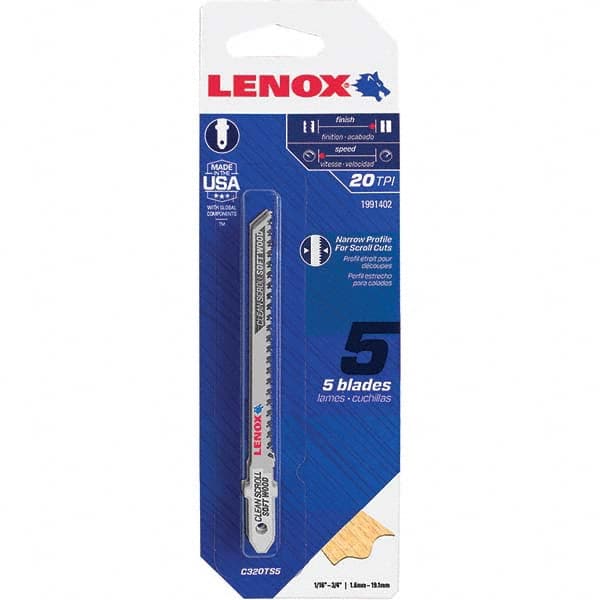 Lenox - Jig Saw Blades Blade Material: Bi-Metal Blade Length (Inch): 3-1/2 - Americas Tooling