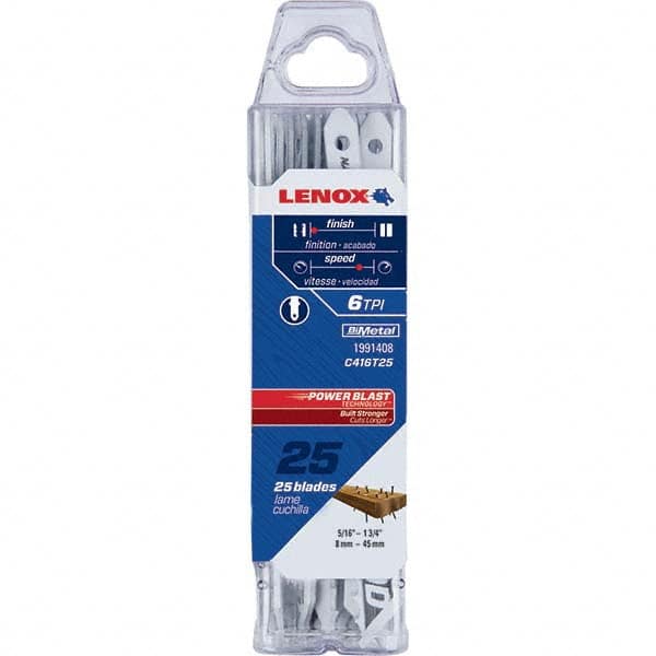 Lenox - Jig Saw Blades Blade Material: Bi-Metal Blade Length (Inch): 4 - Americas Tooling