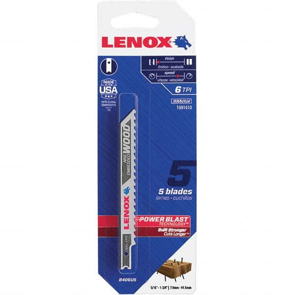 Lenox - Jig Saw Blades Blade Material: Bi-Metal Blade Length (Inch): 4 - Americas Tooling